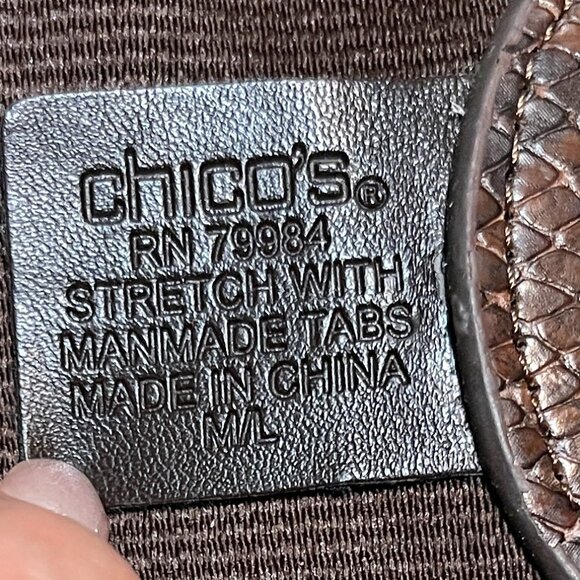 Chico’s Wide Brown Stretch Braided Belt M/L   EUC - Picture 6 of 6